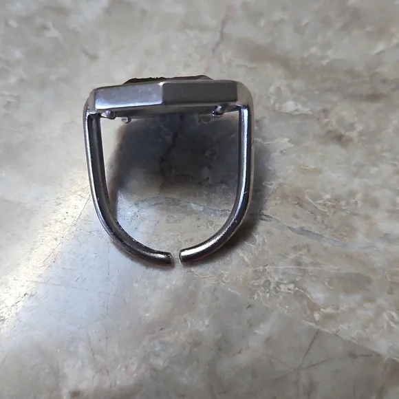 Kendra Scott Adjustable Hexagonal Black Druzy Cocktail Ring - Picture 3 of 4